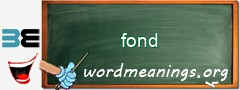 WordMeaning blackboard for fond